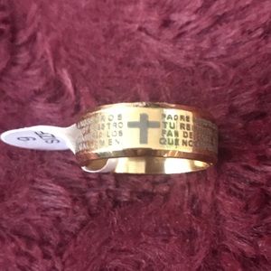 beautiful ring with the prayer of our father